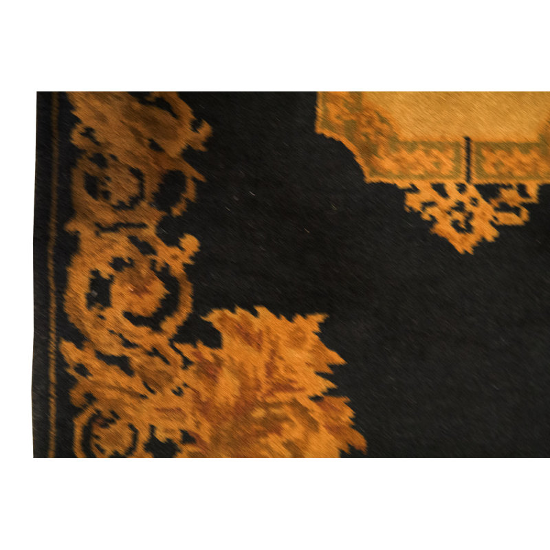 Hand-Knotted High-Quality Black Area Rug