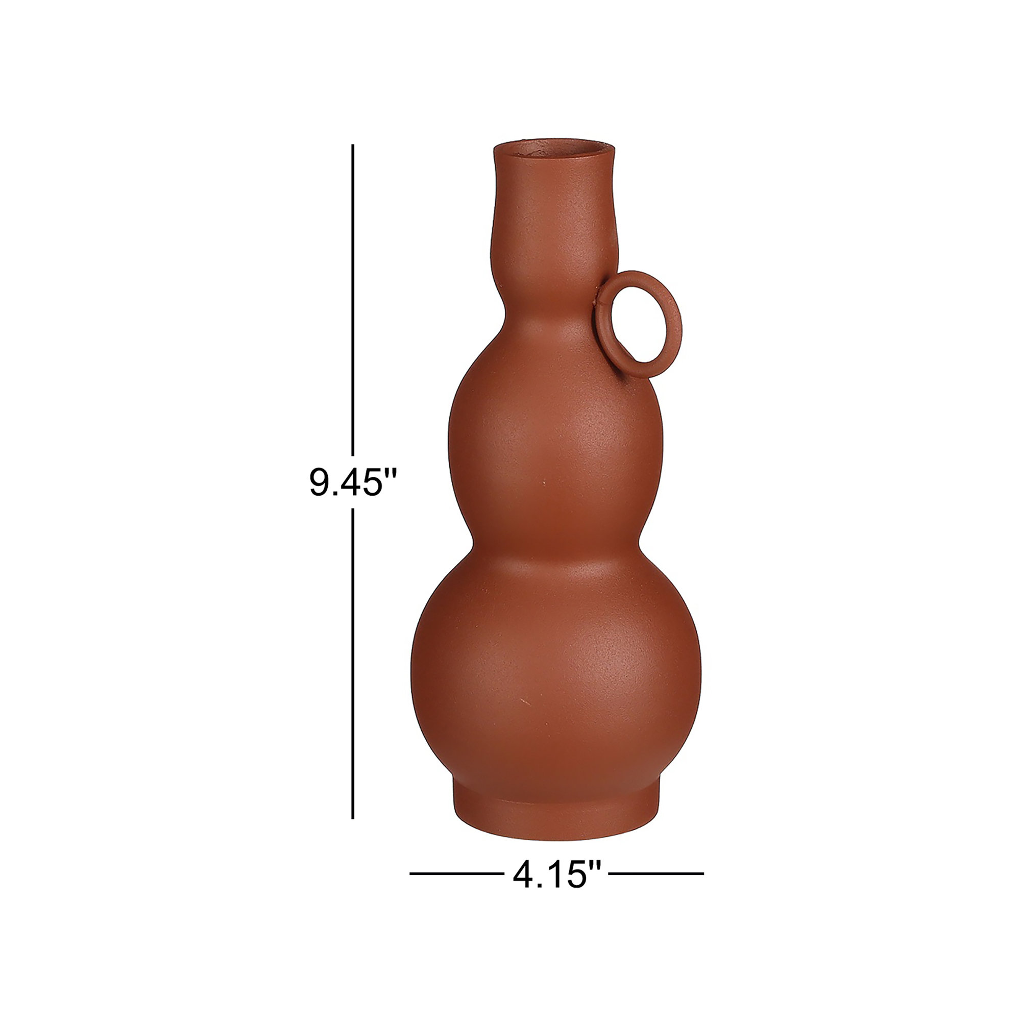 Amali 9.45'' Glass Table Vase, 9.45" H x 4.15" W x 4.15" D, Terra