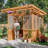 Backyard Discovery Poppy 9' x 6' Cedar Wood and Polycarbonate Walk-In Outdoor Greenhouse Kit with PowerPort