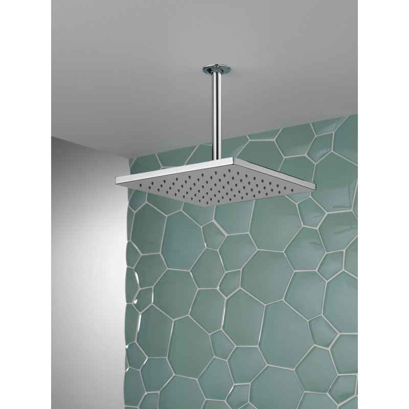 Rain Fixed Shower Head with H2Okinetic Technology, Lumicoat Chrome