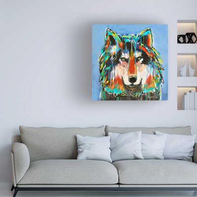 Karrie Evenson Rainbow Wolf Canvas Art