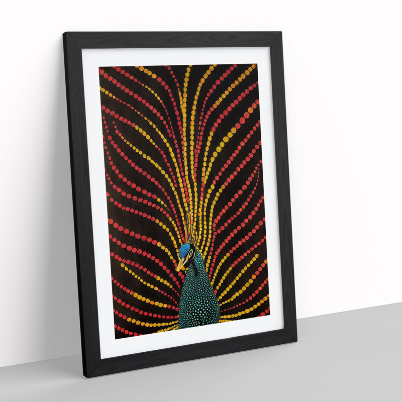 Peacock Dreams - Single Picture Frame Print, Black Framed, 34cm H x 25cm W x 2cm D