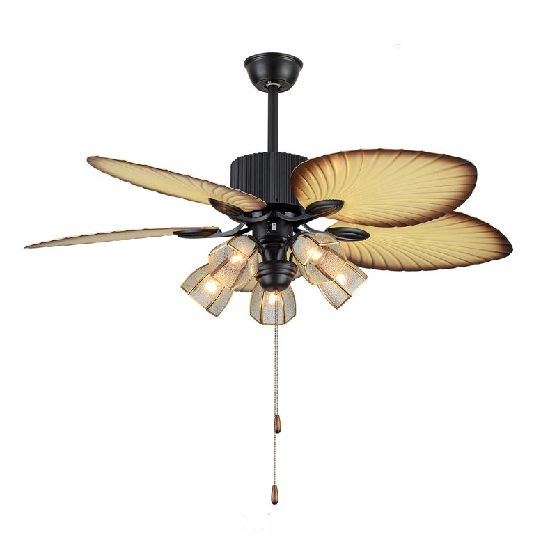 Sawicki 52" Palm Valley Tropical 5 Blade LED Ceiling Fan with Remote