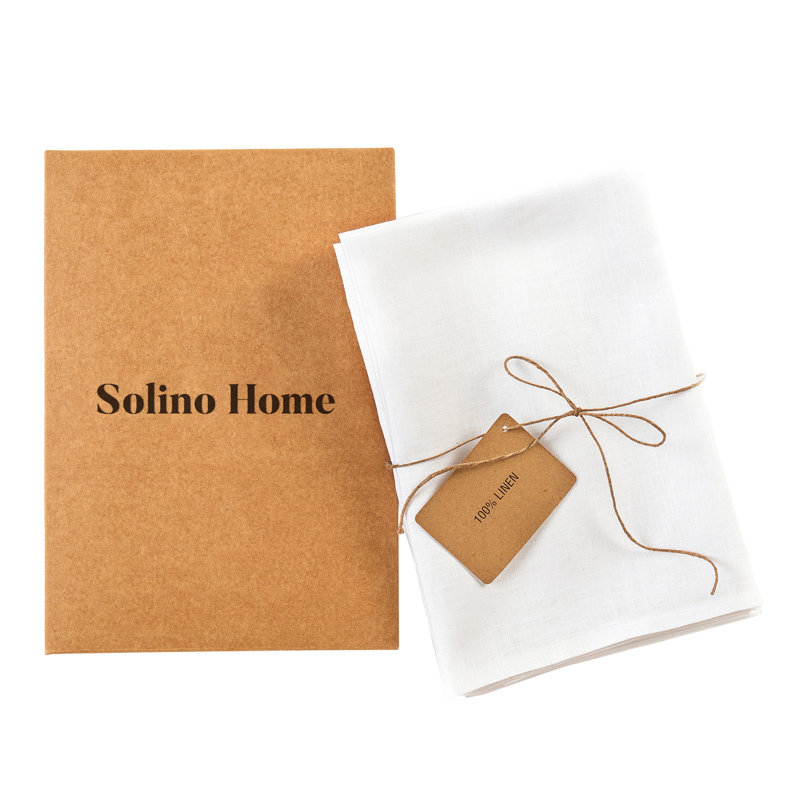 100% Pure Linen Dinner Napkins - Fete, White