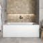 Baignoire en alcôve en acrylique blanc brillant avec drain extérieur 66 po x 32 po Streamline-108298577