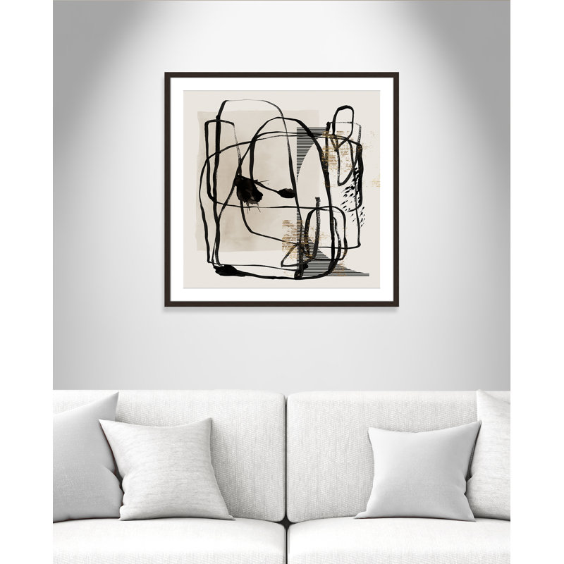 «Blot I» par Isabelle Z, Noyer à grain ouvert, Matted Print, L 32 po x H 32 po