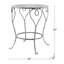 Table d'appoint en fer forgé style campagne française, 66 x 66 x 76 cm, finition argent vieilli, pieds torsadés et plateau rond idéal pour les plantes - Forme originale, finition soignée, convient aux terrasses