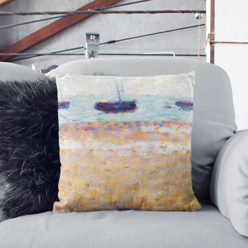 Four Boats at Grandcamp Scatter Cushion, 40cm H x 40cm W x 15cm D