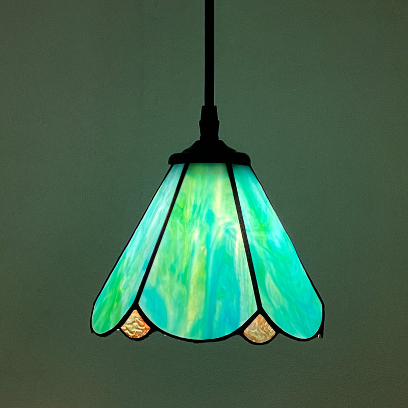 1 luminaire suspendu suspendu de 7 pouces, Bleu-vert