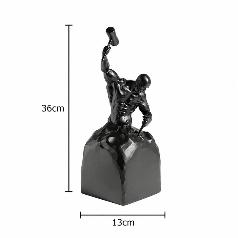 Self Sculpting Self Made Character Statue, Black