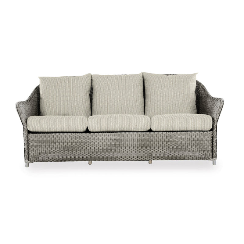 Weekend Retreat Outdoor 3 - Seat Patio Sofa, Pewter, Canvas Black Sunbrella® Canvas
