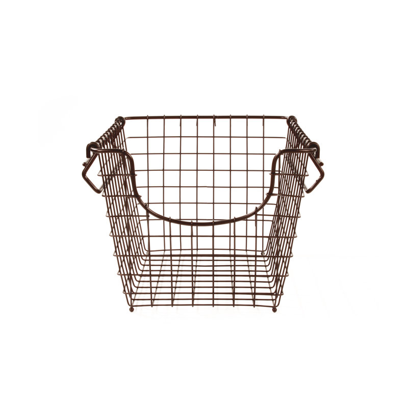 Panier en métal empilable Albie, H 8,5 po x l 13 po x P 13 po, Bronze