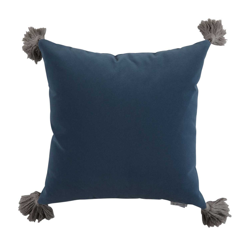 Coussin décoratif velours Chambray, Carré 20 po, Bleu