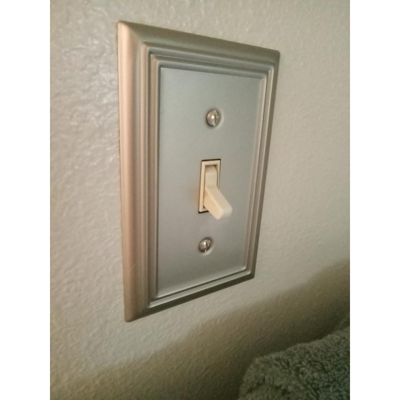 Brushed Nickel Metal Toggle Light Switch Plate, Decorative Wall Switch Cover for Kitchen Bedroom Living Room