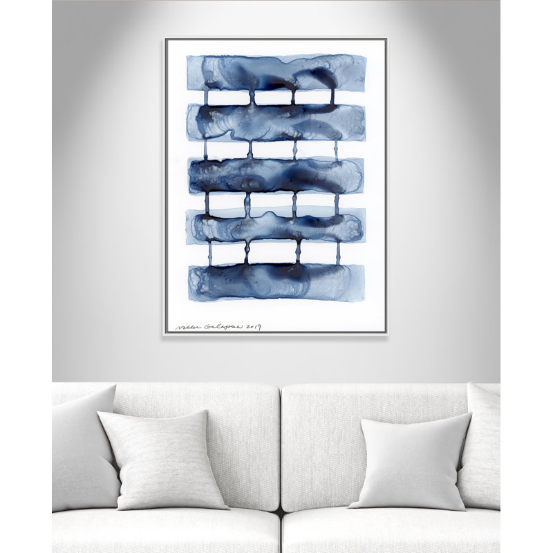 «Gareth Stitched Together I» par Nikki Galapon - Reproduction d'art en bois massif sur bois, Toile avec cadre blanc