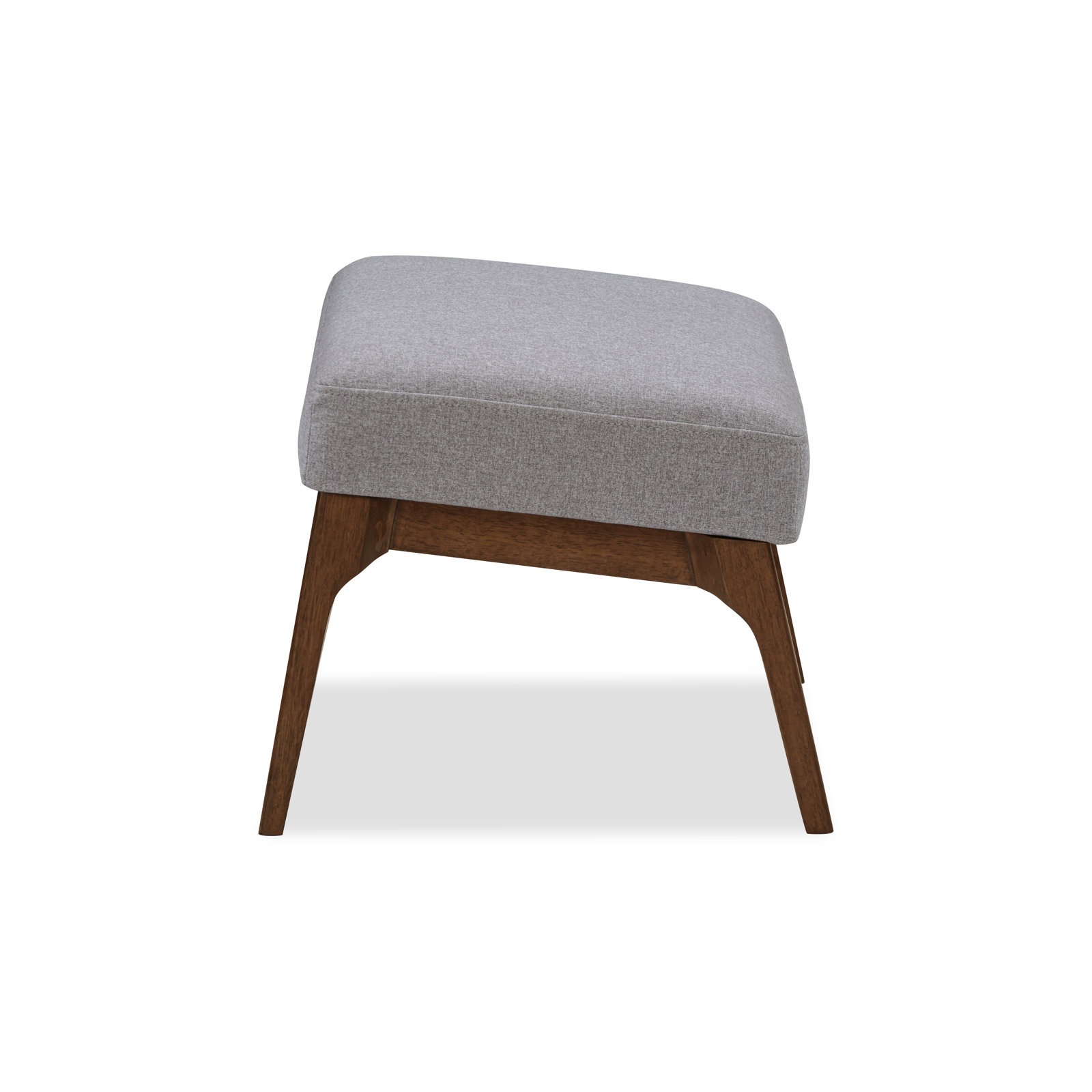 Cue Ottoman Gray Dark Walnut, Gray
