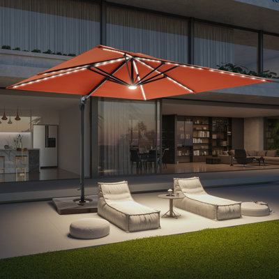 Parasol en porte-à-faux carré éclairé 120 po Rockel