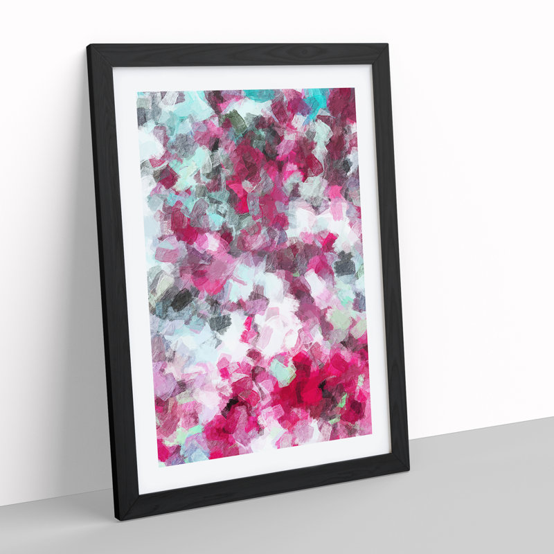 Beginning Abstract - Wall Art, Black Framed, 48cm H x 36cm W, White