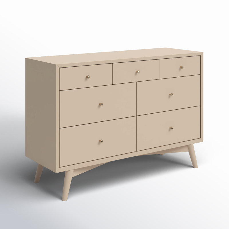 Palma 7-Drawer Assembled Double Dresser, Taupe