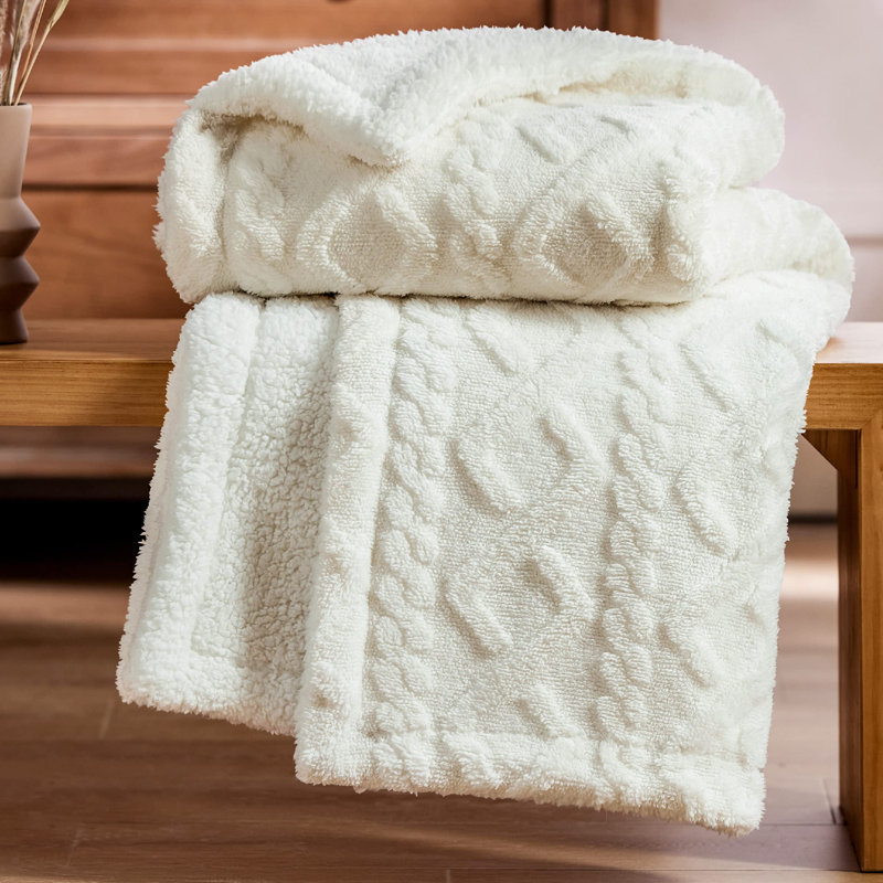 Couvre-lit en sherpa pour lit - douillette douce et douillette, couverture chaude en molleton épais pour l'hiver GentleSoft ™ ️