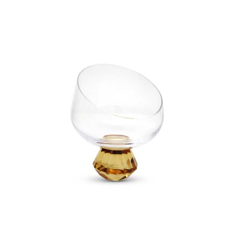 Bol angulaire à base de diamant, Amber, H 6 po x l 5,25 po x P 5,25 po