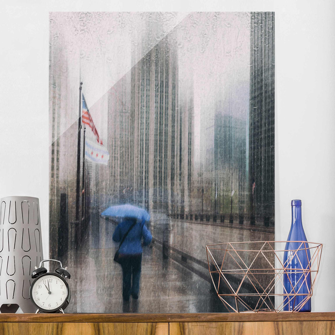 Glasbild Rainy Chicago