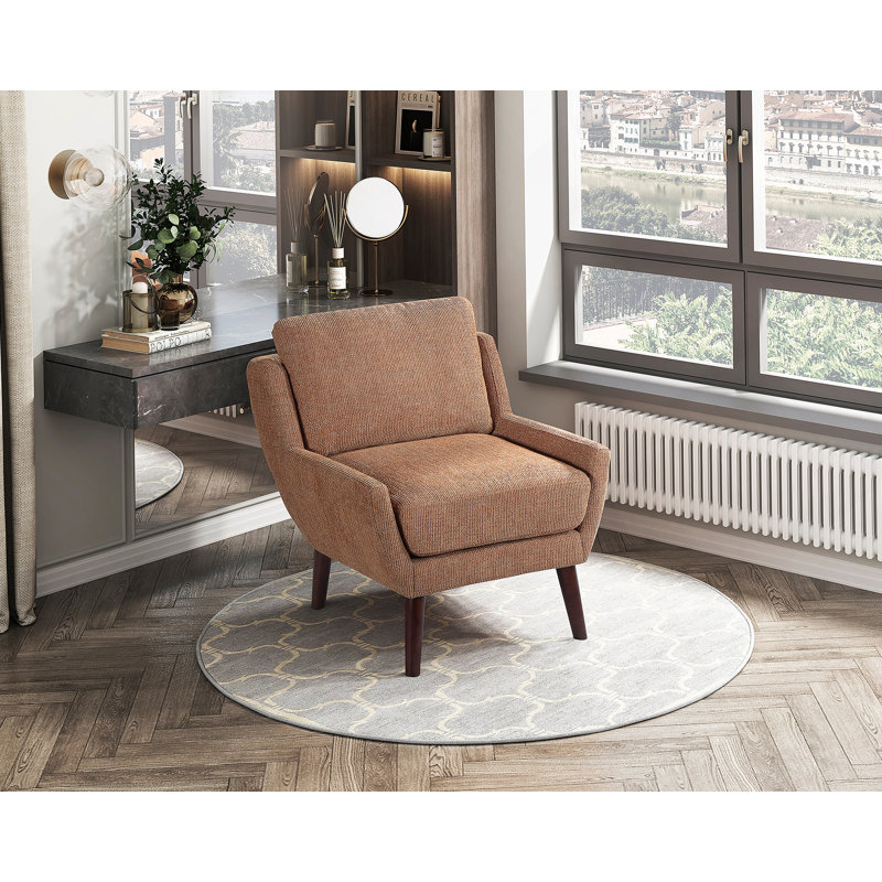 Fauteuil d'appoint en chenille, Orange