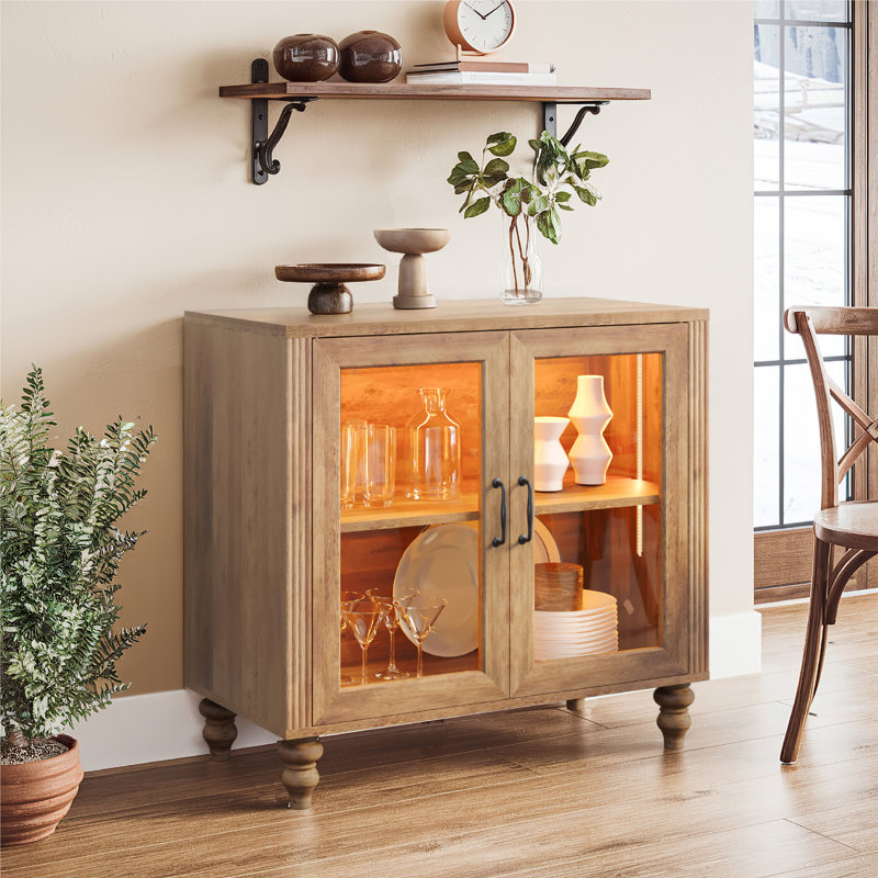 Buffet 31,4 "avec lumière DEL, Chêne