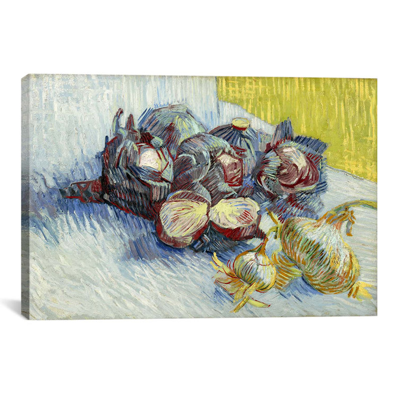 «Still Life with Red Cabbages and Onions» par Vincent Van Gogh, reproduction d'art sur toile tendue