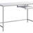 Contemporary White Laminate Computer Desk With Grey Metal Legs, Spacious Top And Open Storage For Modern Home Offices.-1292104785