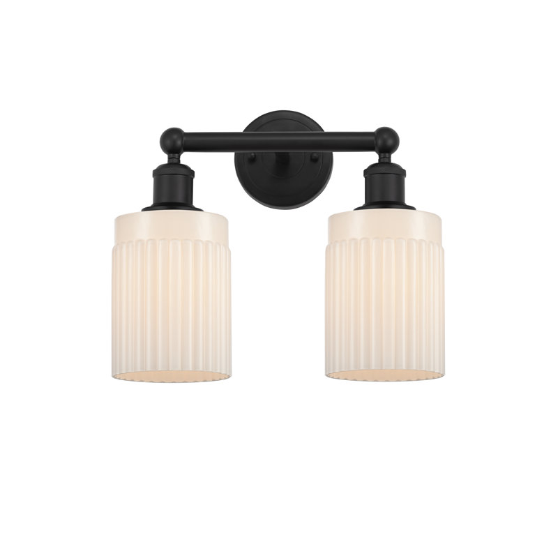 Kamena 13.5" W 2-Light Dimmable Vanity Light, Matte Black, Matte White