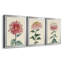 «Chrysanthemum Woodblock I», ensemble de 3 peintures sur toile encadrées-1694466990-1694466987
