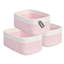 Paquet de 3 paniers de rangement en corde de coton tissé rose, bacs décoratifs rectangulaires pour tablettes, 7,48 x 11,81 x 4,72 pouces-2128155904-2128155965