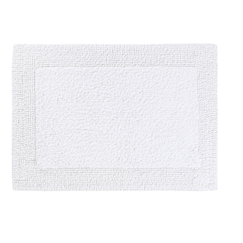 Tapis de bain réversible en coton blanc Bedding Craft, 43 x 61 cm, Simple - L 24 po x l 17 po