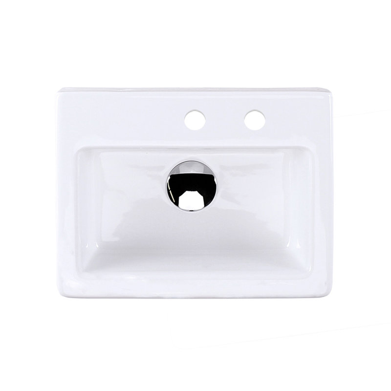 Aquababy 15.12'' L Bathroom Sink, 2 Hole - 4" Centers