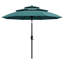 Parasol de marché rond à 3 niveaux de 10 pi avec parasol rond de marché avec manivelle et bouton-poussoir inclinable UV-2060118211