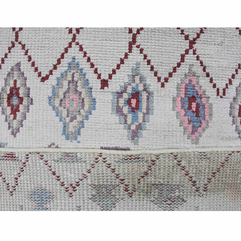 Tapis d'intérieur géométrique en viscose noué à la main de qualité supérieure