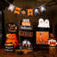 Ensemble de 15 décorations superposées pour l'Halloween – Panneaux en bois fantômes et noir/orange