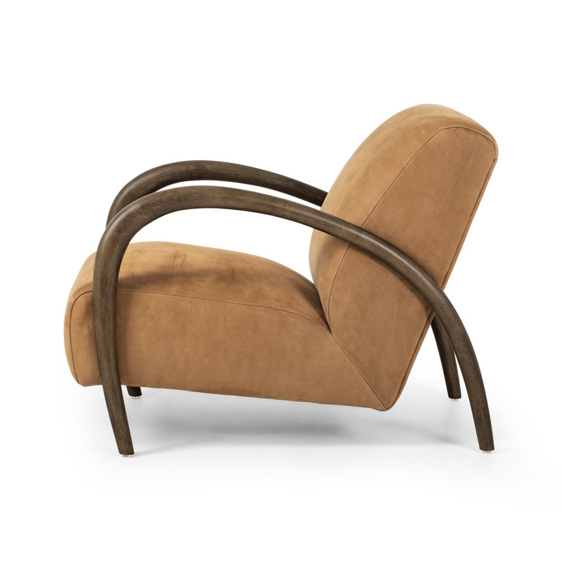 Sandro Leather Armchair, Nubuck Cognac Genuine Leather