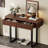 Solid Wood Entryway Table with Fluted Design, Retro Minimalist Console with Storage and Metal Legs-424070103