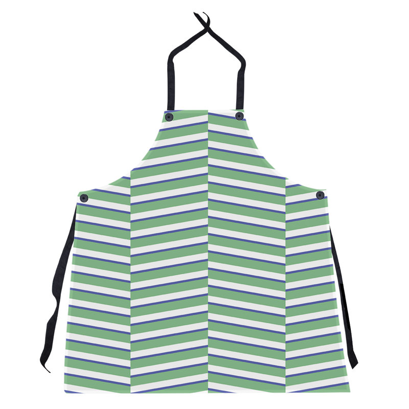 Tablier à rayures fracturées, Vert / bleu marine