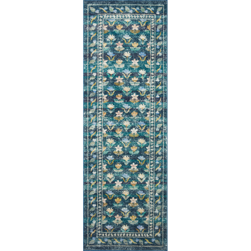 Rifle Paper Co. x Loloi Courtyard Emerald Area Rug feat. CloudPile, Rectangle 5' x 7'6"