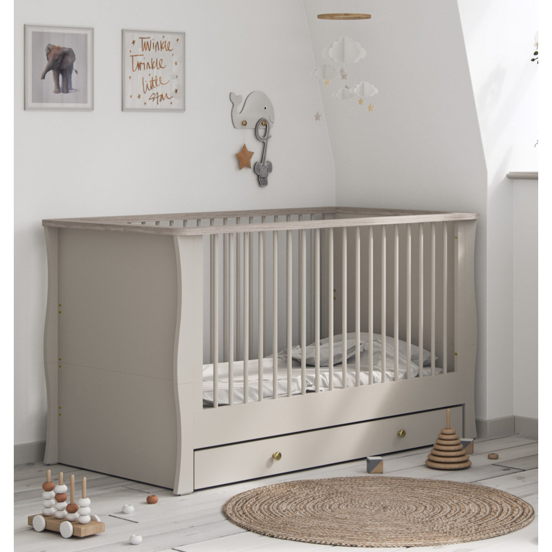 Little Acorns Celeste Cot Bed - Cashmere & Grey Ash - 140 x 70cm