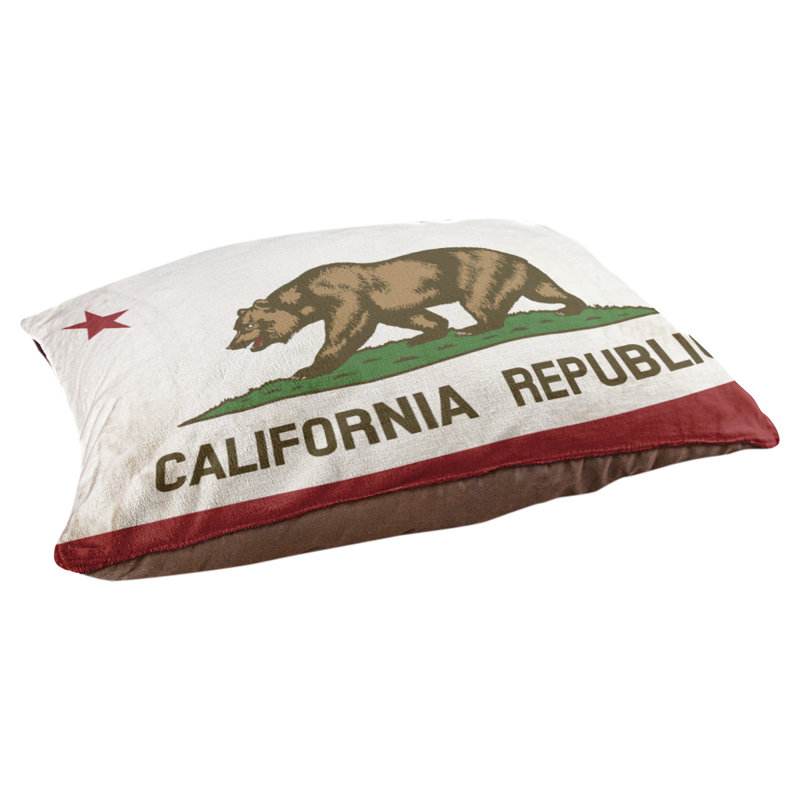 Oreiller pour chien california flag Burien, Moyen (L 29,5 po x P19,5 po x H 9,5 po)