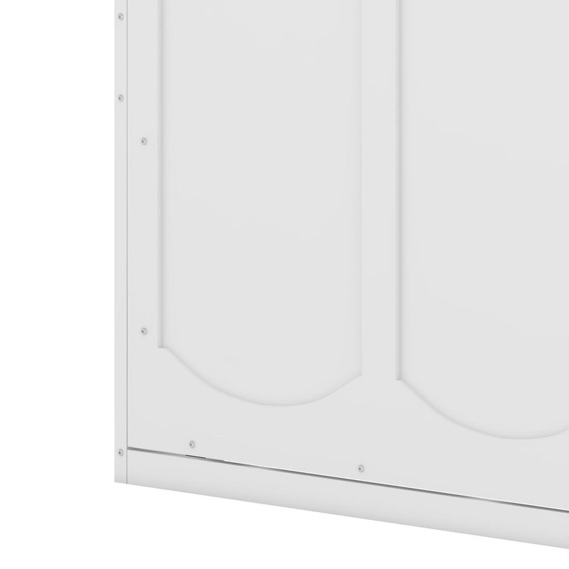 Lit mural peu encombrant avec tablettes de rangement intégrées, White