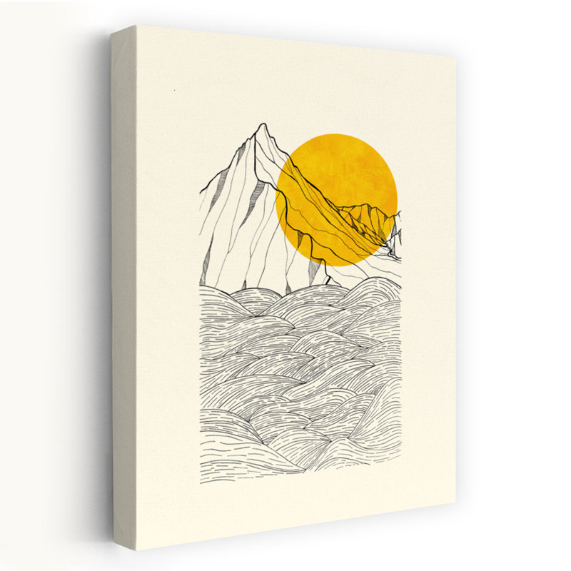 Art contemporain contemporain, paysage de montagne abstrait, H 24 po x l 16 po