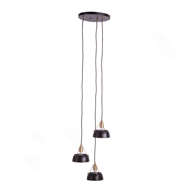 Luminaire suspendu grappe 3 lumières Renmarco, Noir