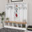 Multi-Functional Coat Rack With Metal Hooks, Shoe Cabinet With Storage Cubes And Shelves-211802175