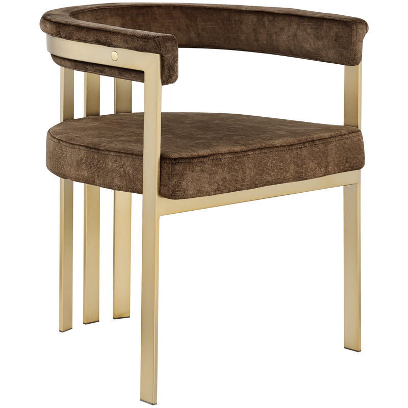 Marcello Velvet Ladder Back Arm Chair, Brown Velvet
