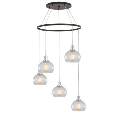 Glassman 5 - Light Wagon Wheel Chandelier